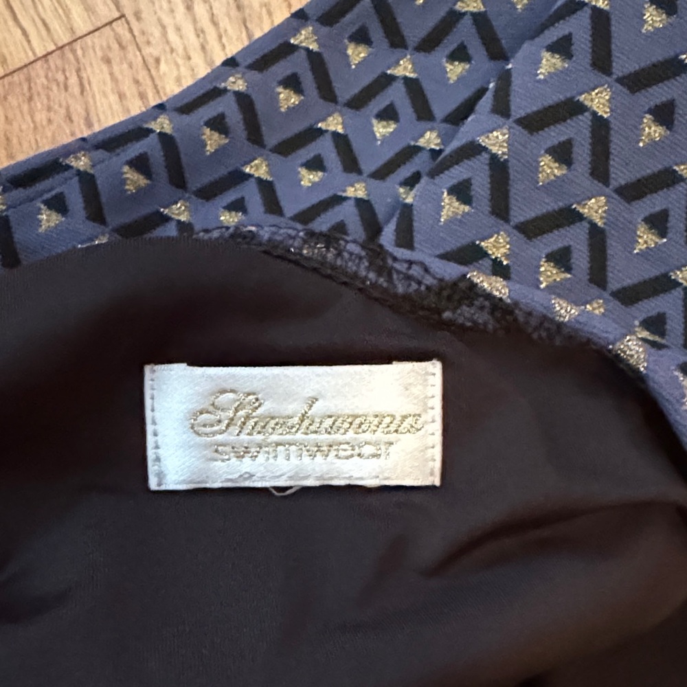 Shoshanna One-Shoulder Navy Patterned Swimsuit - image 4